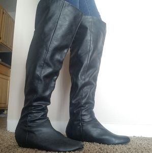 Knee high black boots